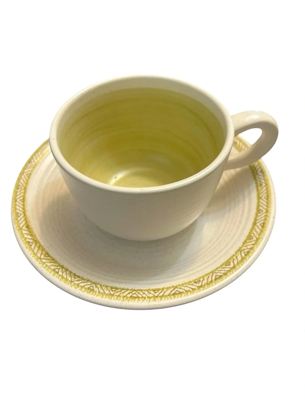 Vintage Franciscan Earthenware HACIENDA GOLD Tea Cups 2 USA Swirl Yellow Speck